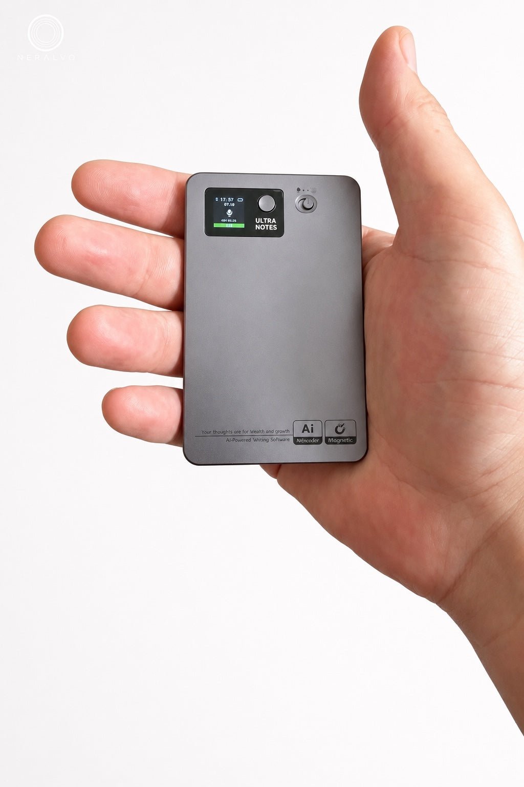 NERALVO Halo AI voice recorder used for meetings, lectures and voice notes