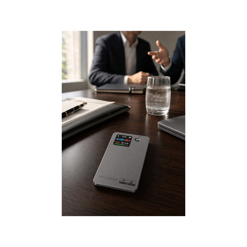 NERALVO Halo recording a business meeting on a conference table